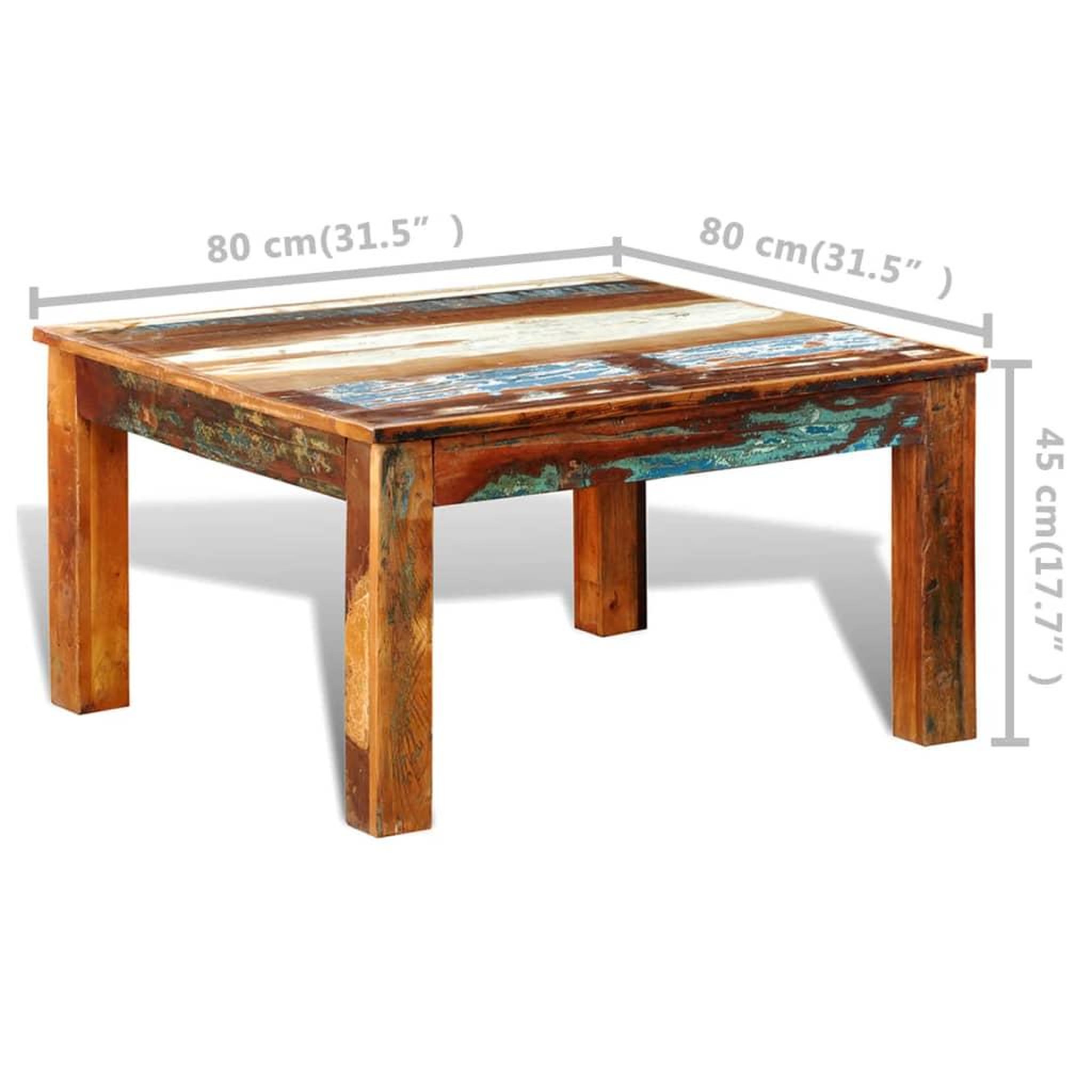 Voir la diapositive 6 : VIDAXL Table basse carree bois de recuperation
