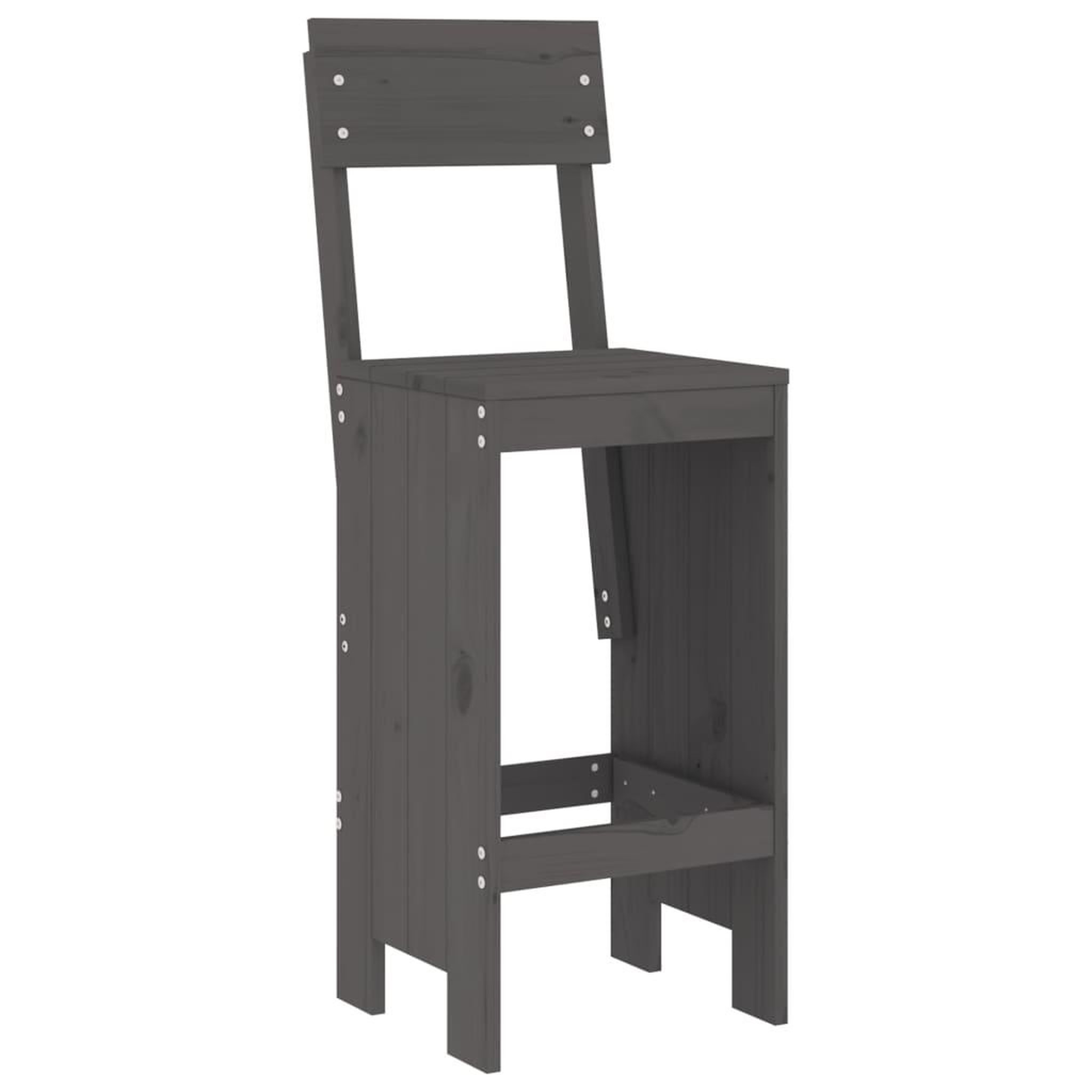 Voir la diapositive 4 : VIDAXL Ensemble de bar de jardin 9 pcs gris bois de pin massif
