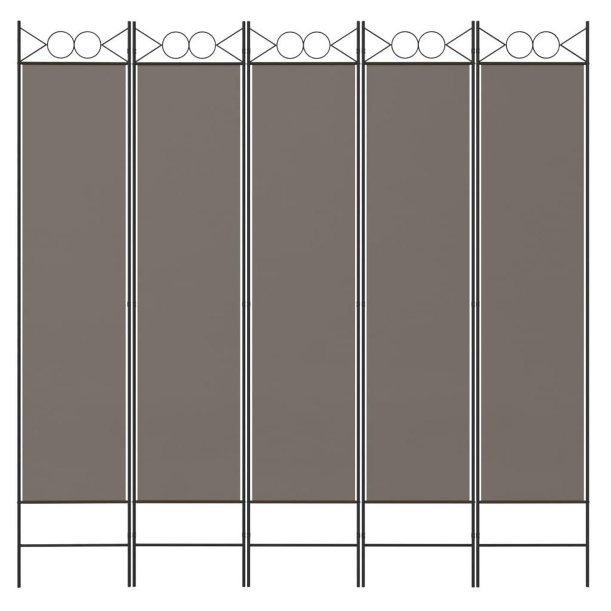 VIDAXL Cloison de separation 5 panneaux Anthracite 200x220 cm Tissu