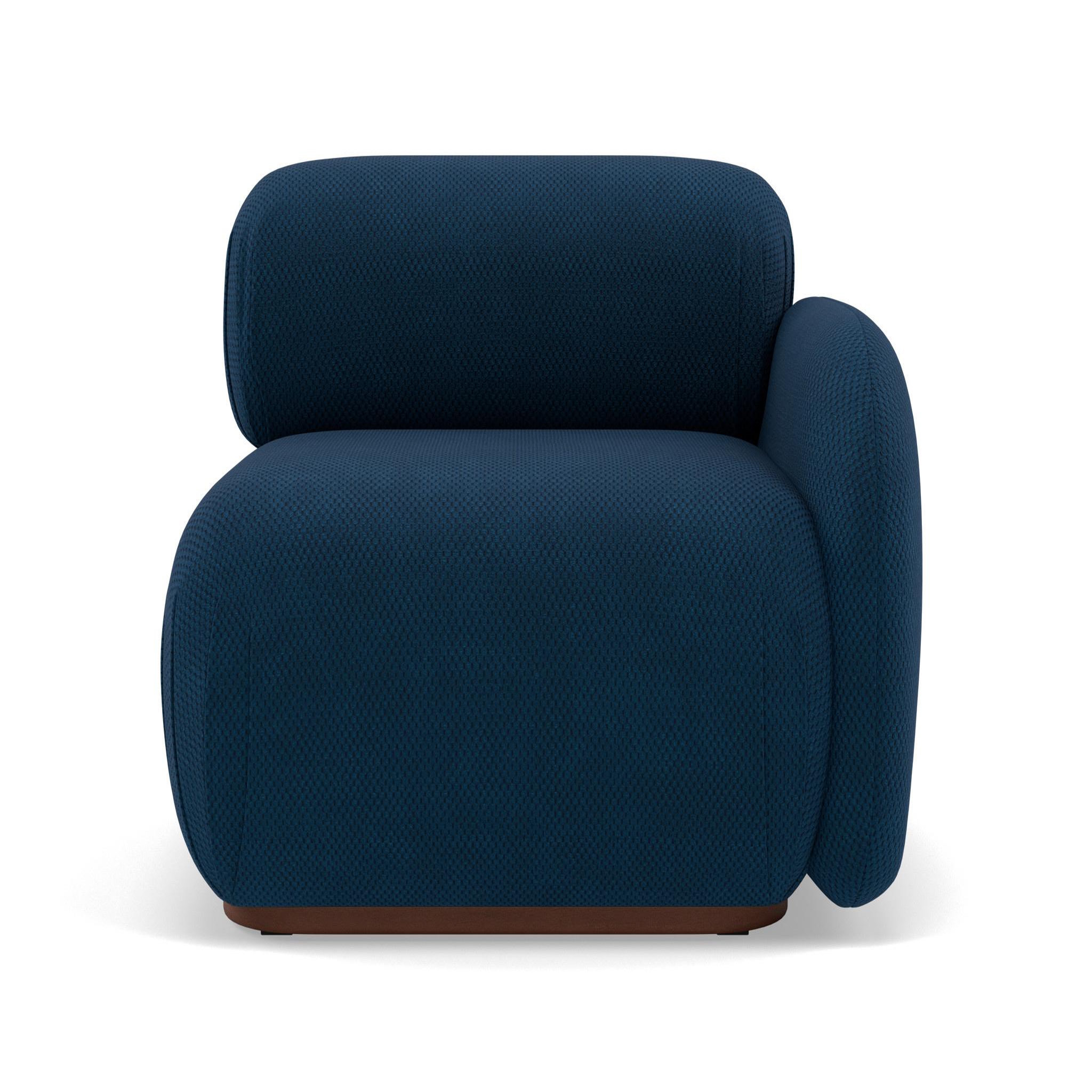 Voir la diapositive 1 : LISA DESIGN Penelope - module d'assise droit en velours texturé