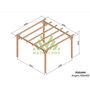 Voir la diapositive 2 : JARDIDECO Pergola en bois lamellé-collé Angers 400 x 400 cm - Maderland