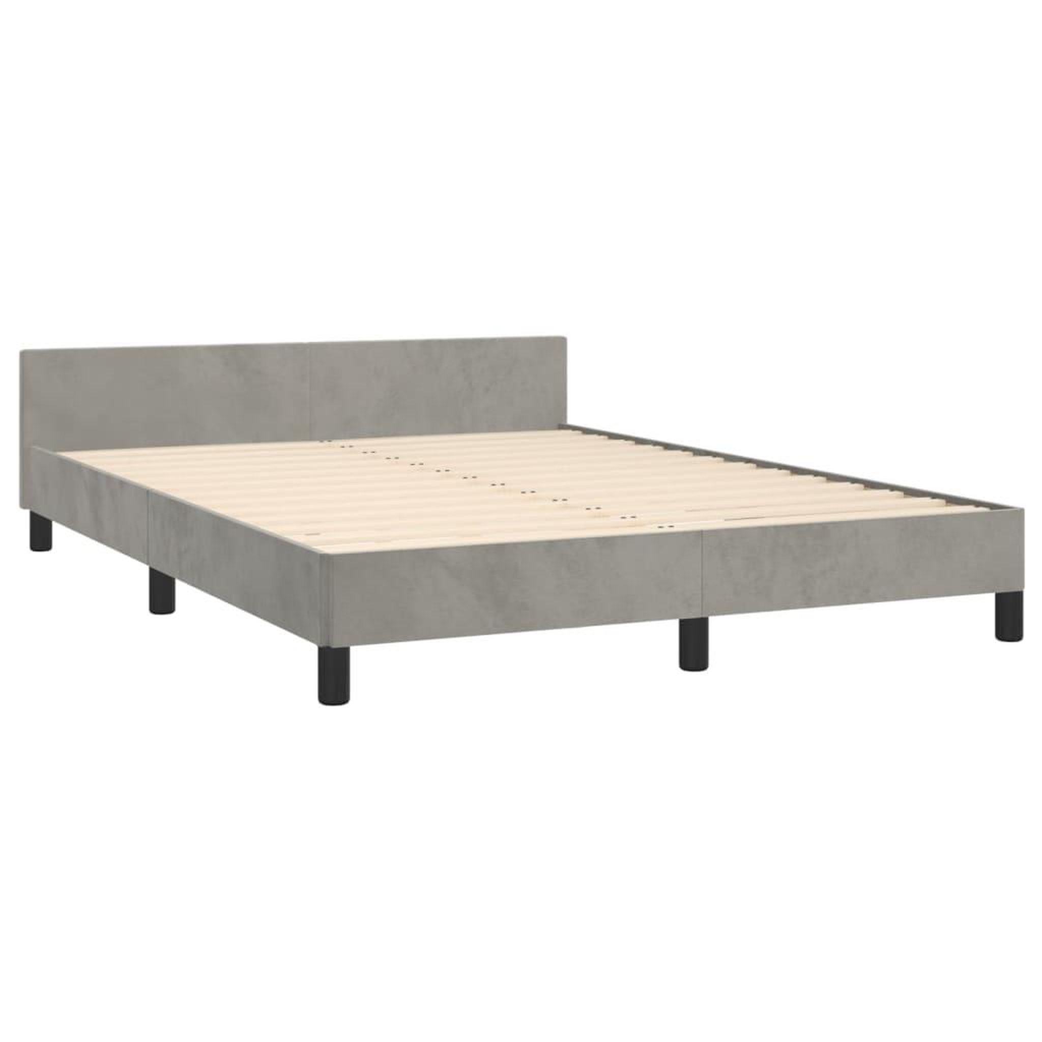 Voir la diapositive 5 : VIDAXL Cadre de lit sans matelas gris clair 140x190 cm velours