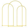 Voir la diapositive 1 : OUTSUNNY Arches décoratives - lot de 3 arches de mariage - arches de ballon - dim. 120L x 40l x 220H cm - métal doré
