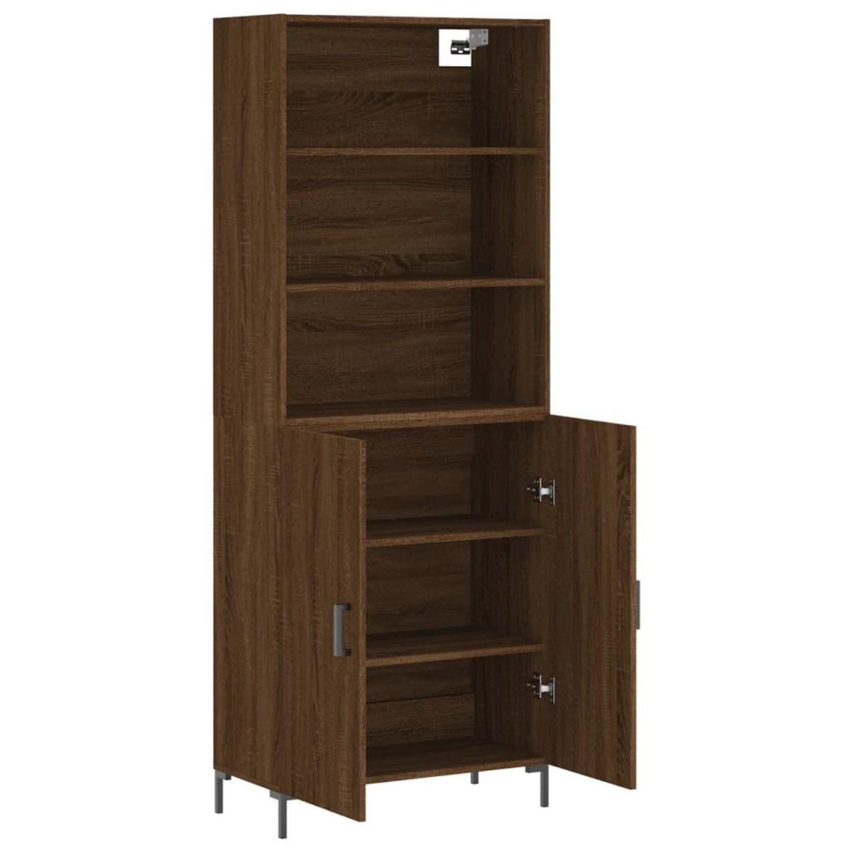 VIDAXL Buffet haut Chene marron 69,5x34x180 cm Bois d'ingenierie