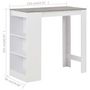 Voir la diapositive 6 : VIDAXL Table de bar avec etagere Blanc 110x50x103 cm