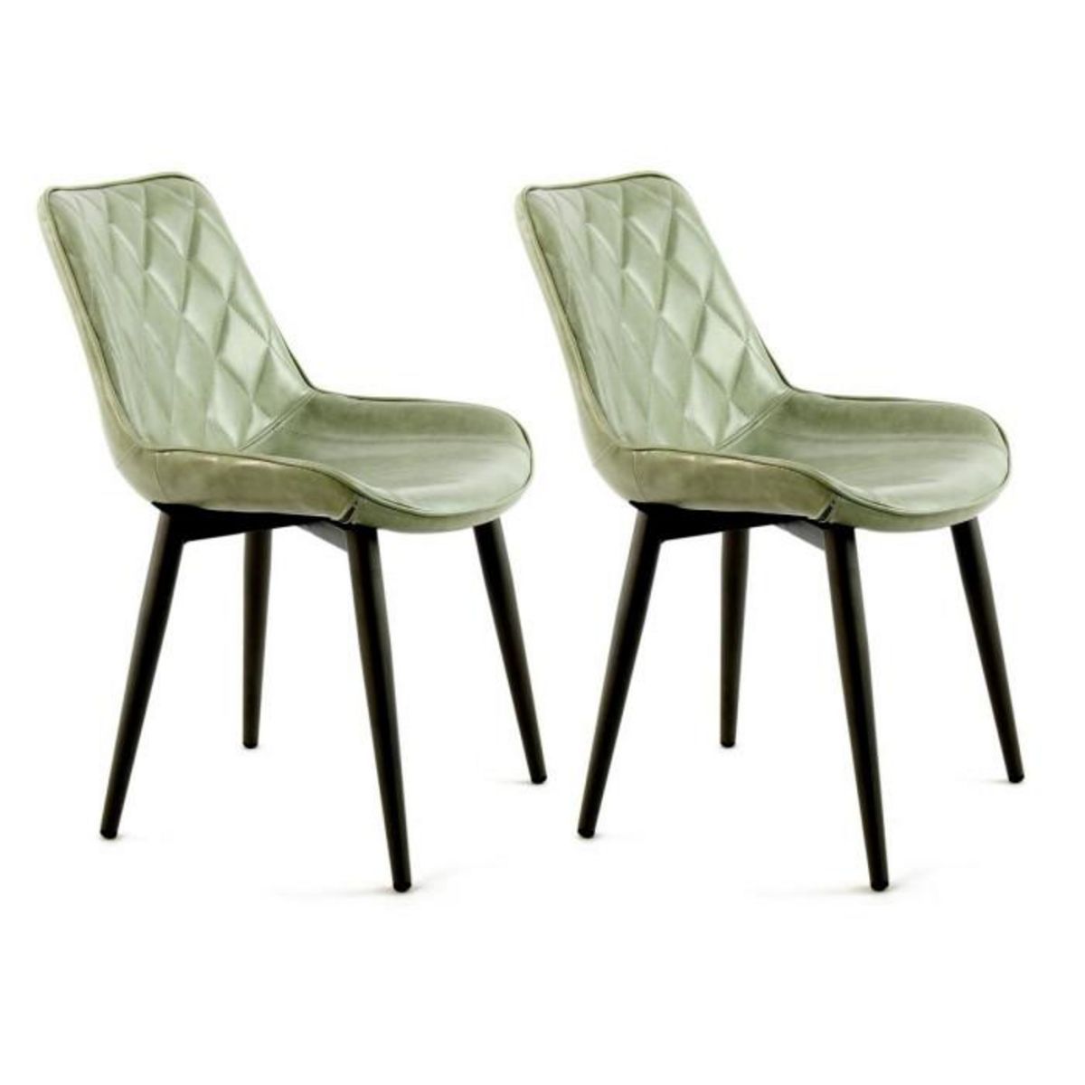 Paris Prix Lot de 2 Chaises Design  Cecil  81cm Vert Clair