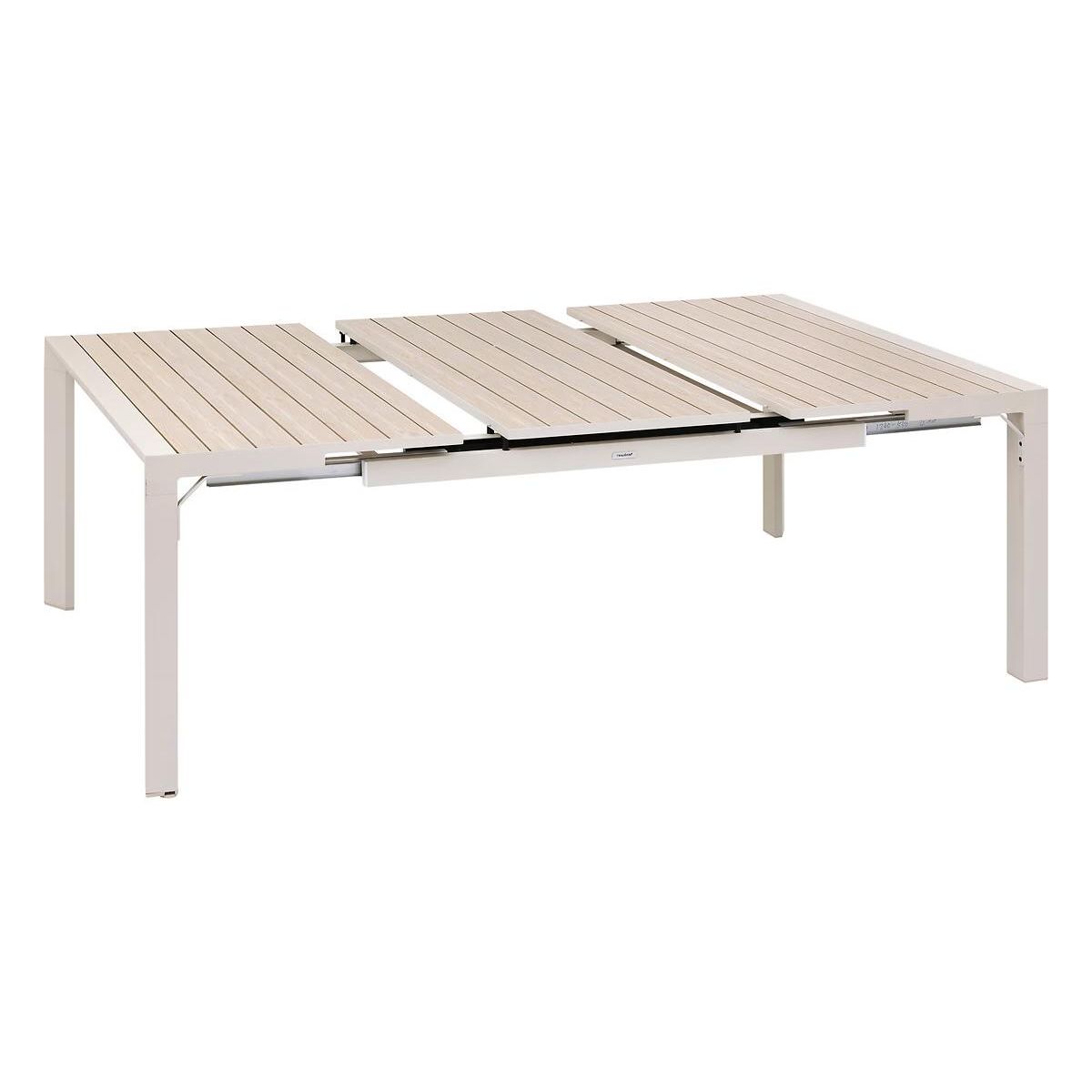 HESPERIDE Table de jardin carrée extensible alu Evasion 8/10 places Beige lin - Hespéride