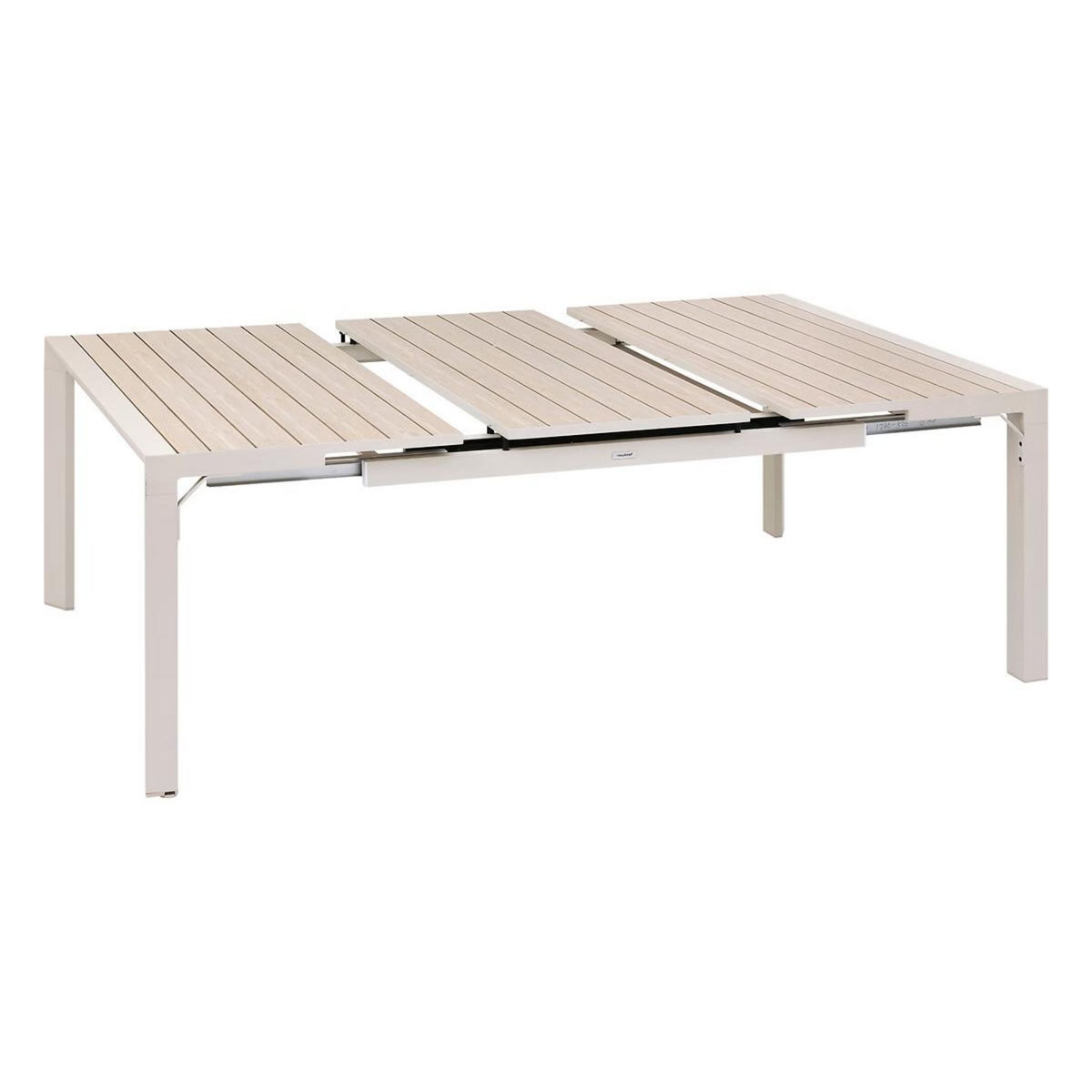 HESPERIDE Table de jardin carrée extensible alu Evasion 8/10 places Beige lin - Hespéride