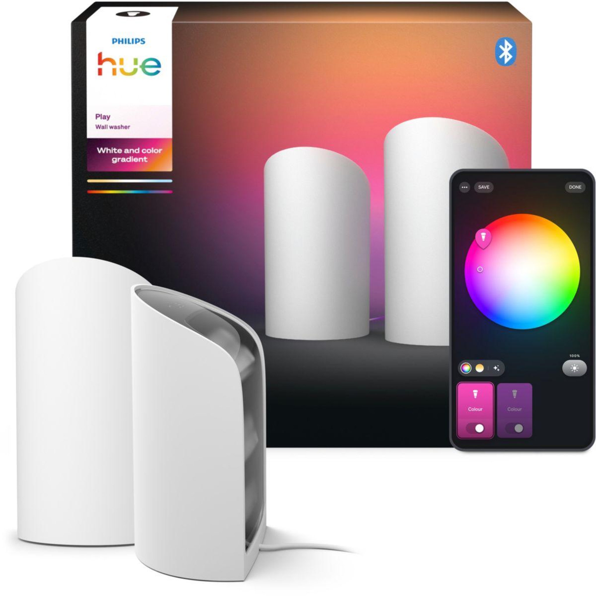 Voir la diapositive 2 : PHILIPS HUE Lampe connectée Play Wall washer Blanc x2 White&Color gr