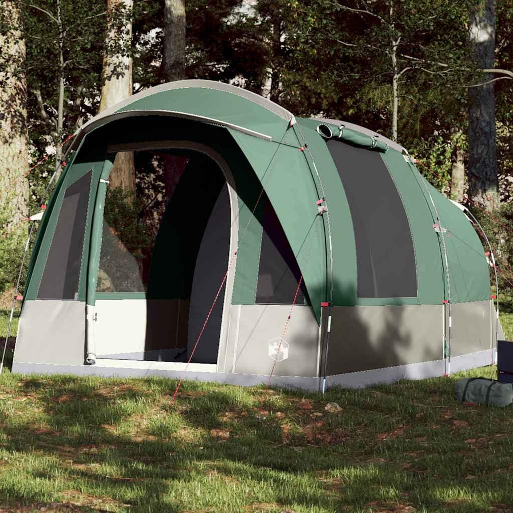VIDAXL Tente de camping tunnel 3 personnes vert impermeable