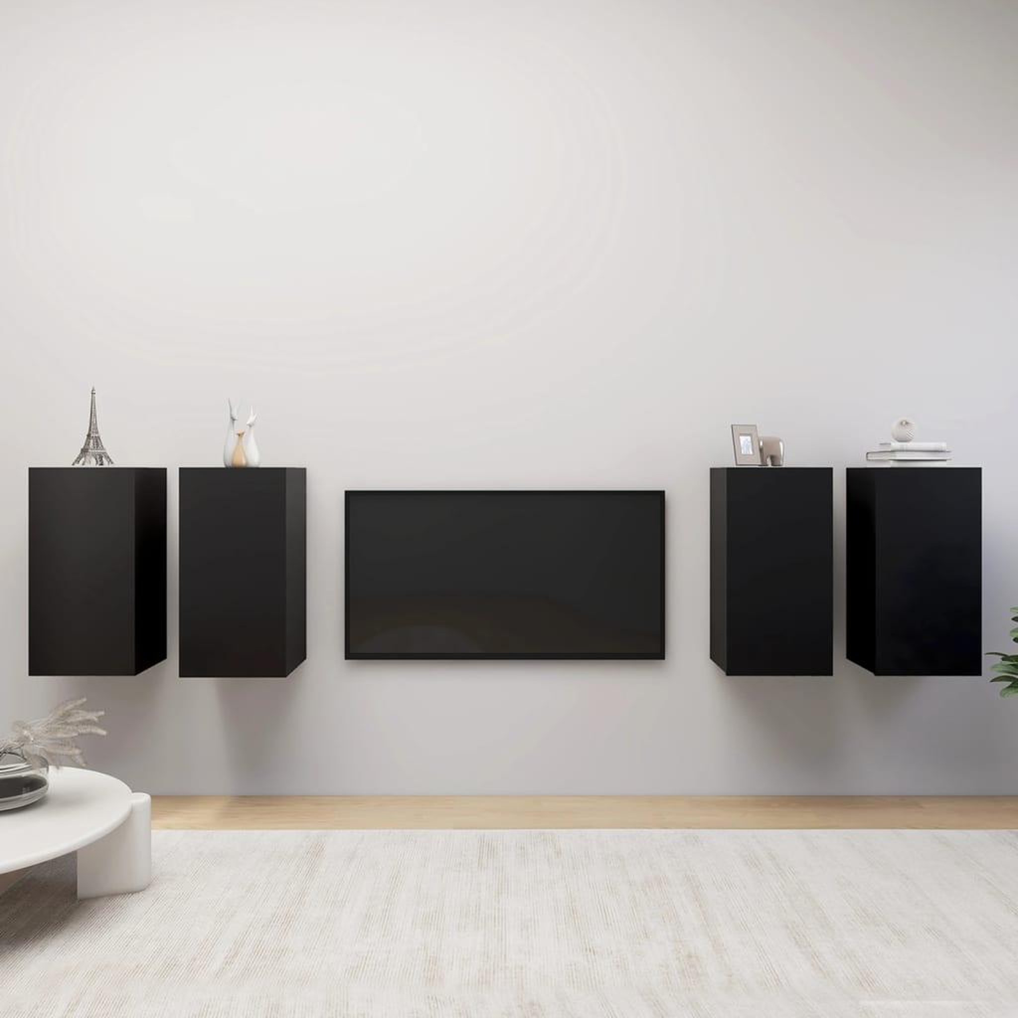 Voir la diapositive 1 : VIDAXL Meubles TV 4 pcs Noir 30,5x30x60 cm Bois d'ingenierie