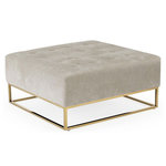 Paris Prix Pouf Carré en Tissu  Lakota  90cm Beige