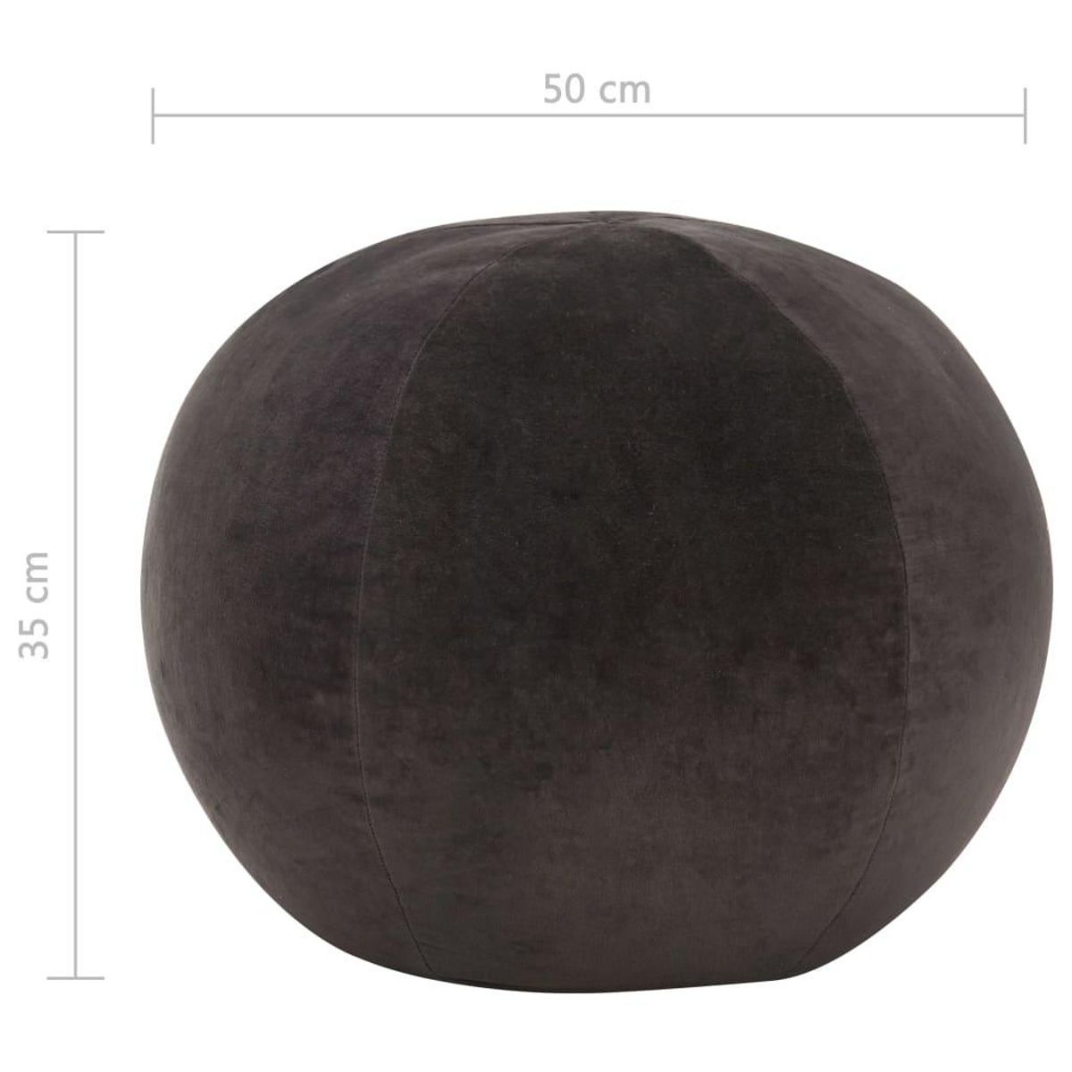 VIDAXL Pouf Velours de coton 50 x 35 cm Anthracite