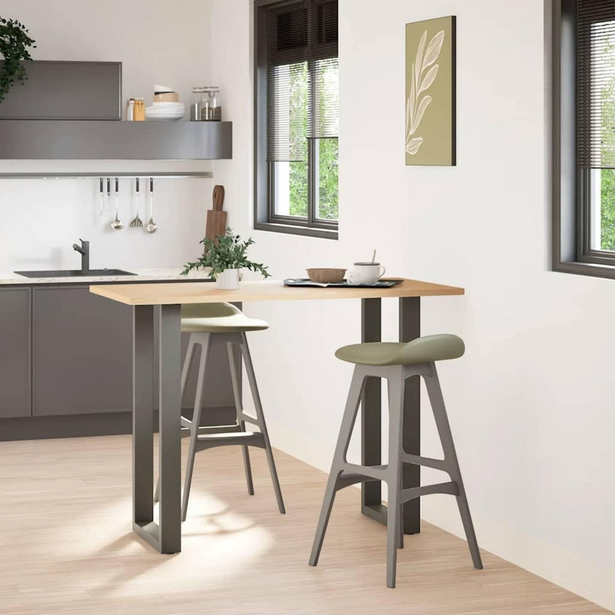 VIDAXL Pieds de table basse forme de U 2 pcs anthracite 40x(100-101)cm