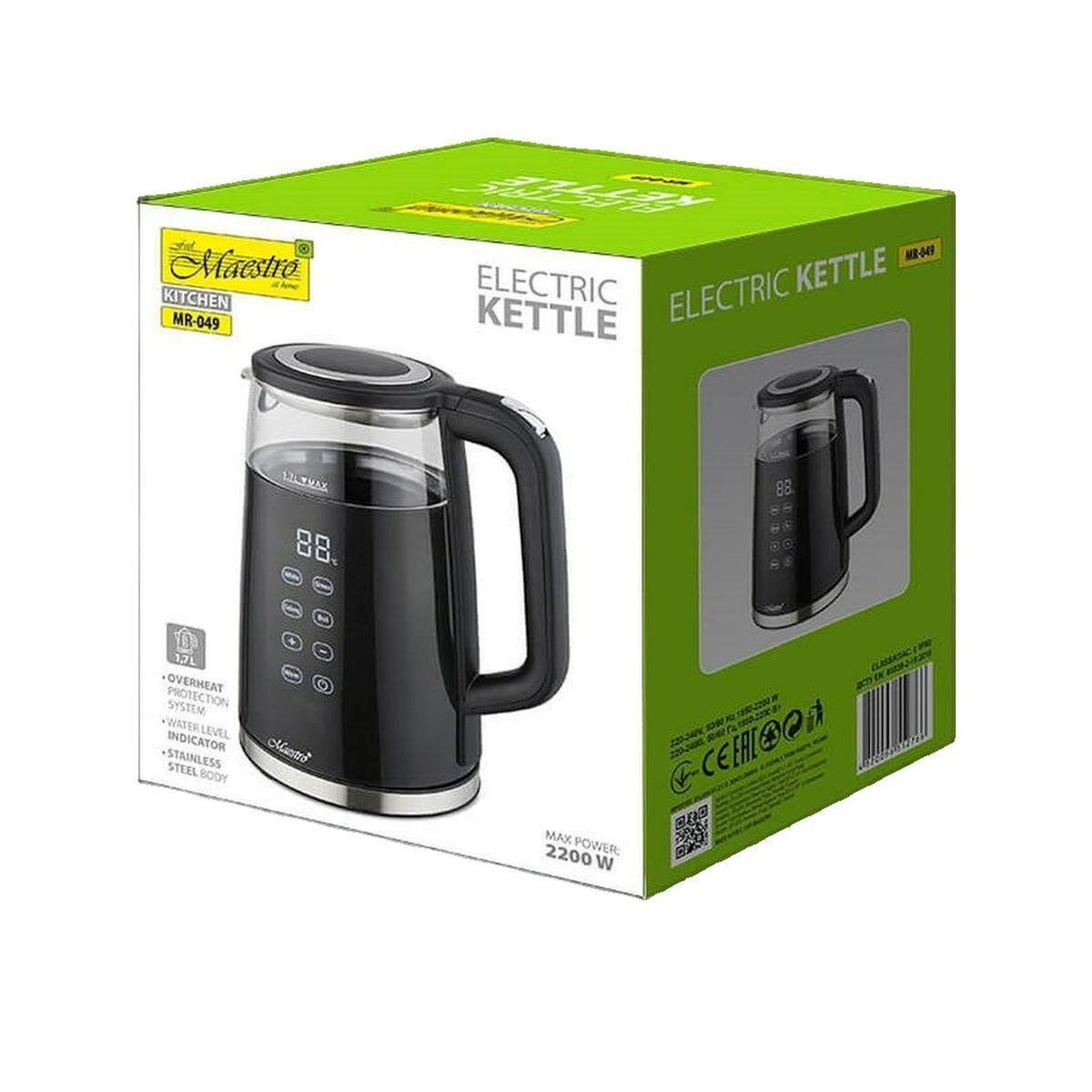 HELLO MAESTRO Bouilloire Maestro MR-049 Noire 1,7 litre