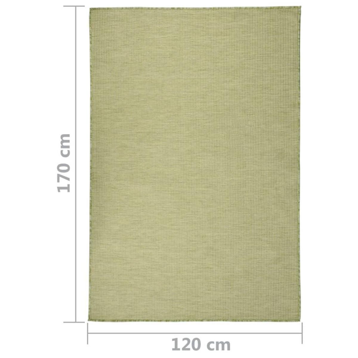VIDAXL Tapis a tissage plat d'exterieur 120x170 cm Vert