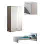 Voir la diapositive 1 : Paris Prix Pack - Lit Enfant, Chevet & Armoire  Lara  90x200cm Blanc