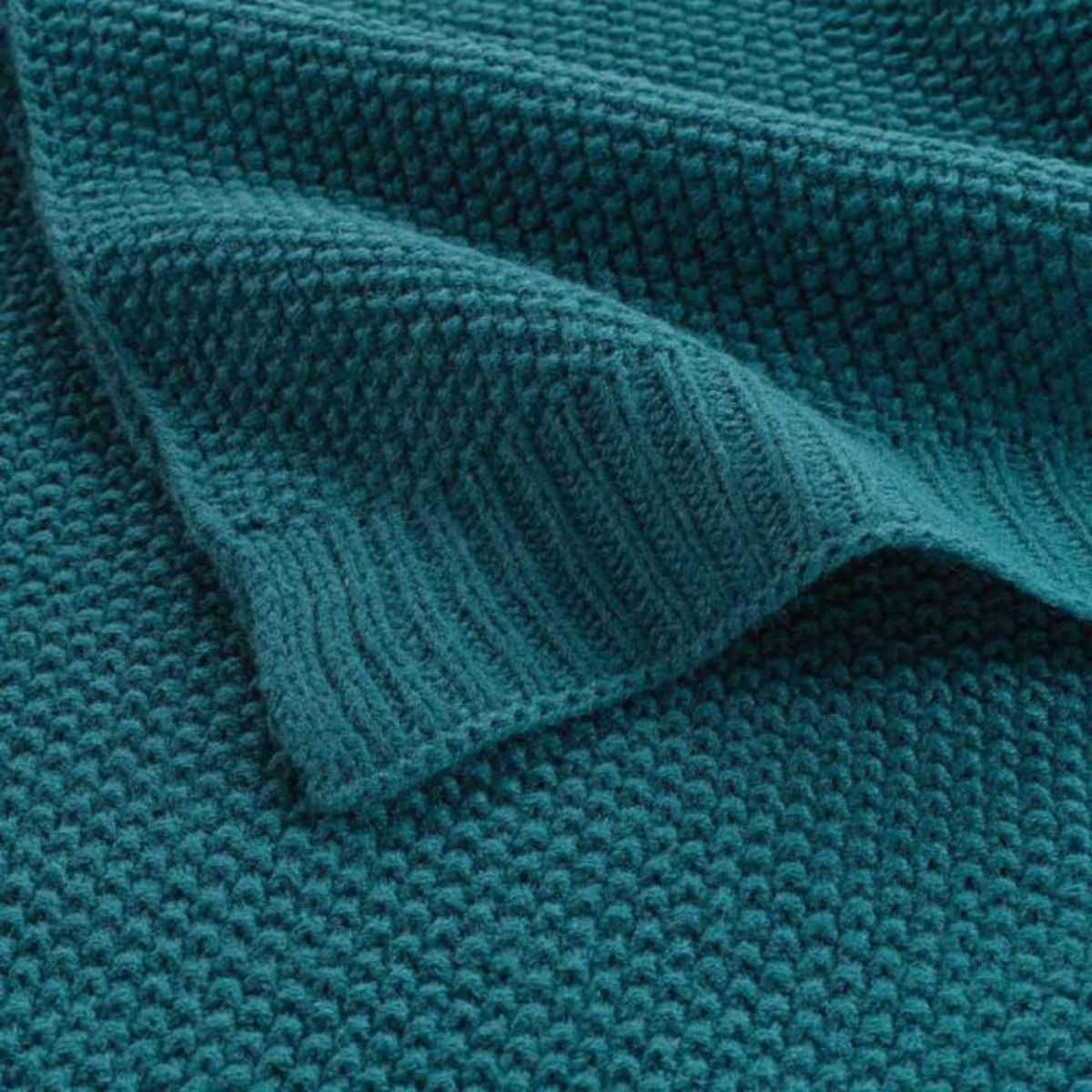 Paris Prix Plaid Déco Uni  Tricotine  125x150cm Émeraude