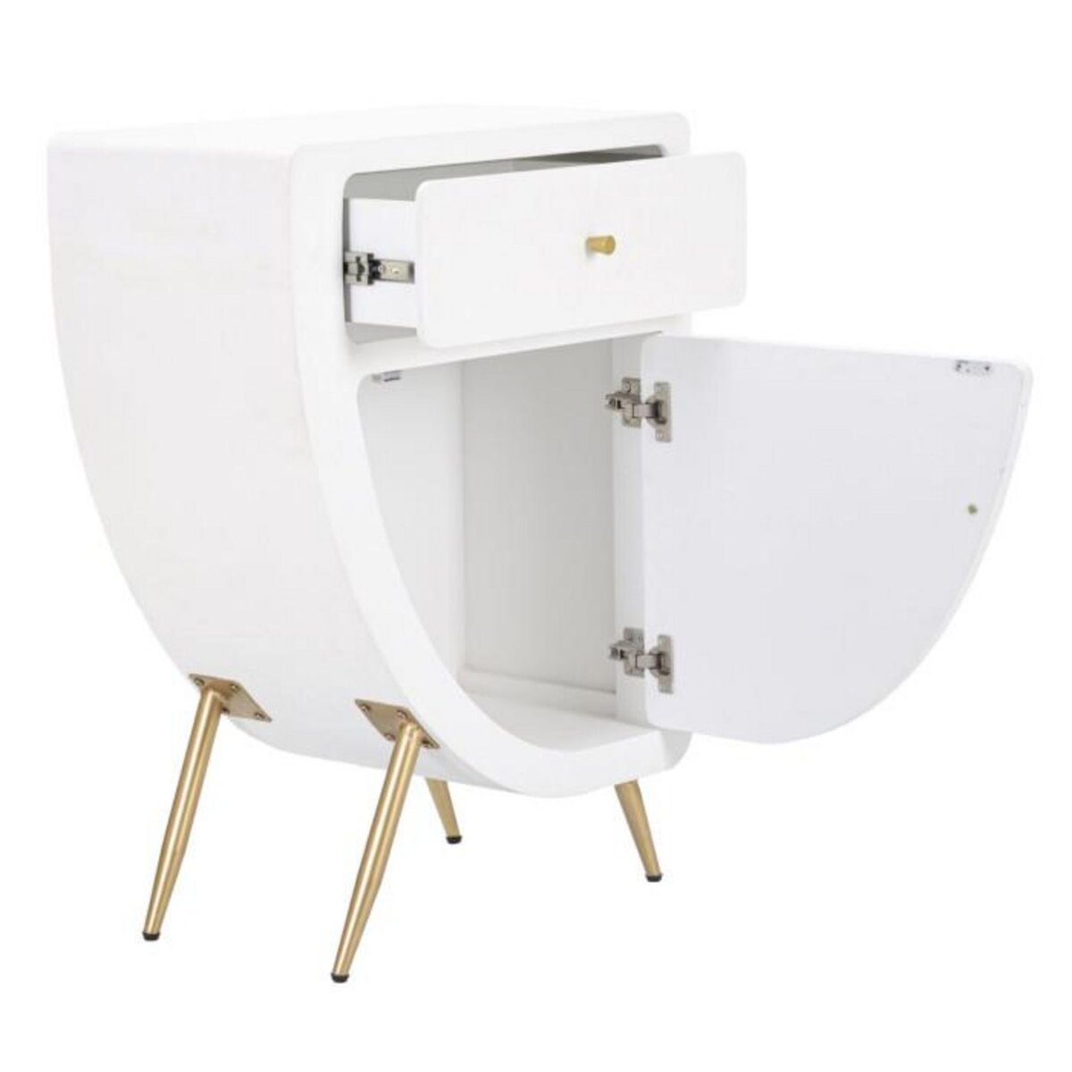 Paris Prix Table de Chevet Design  Venus  79cm Blanc & Or