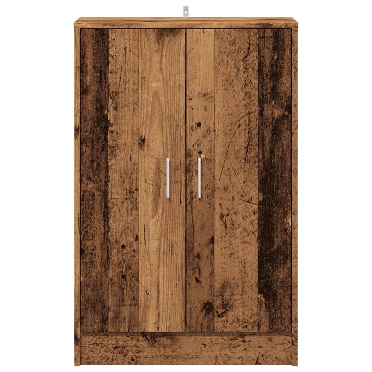 VIDAXL Armoire a chaussures vieux bois 60x35x92 cm bois d'ingenierie
