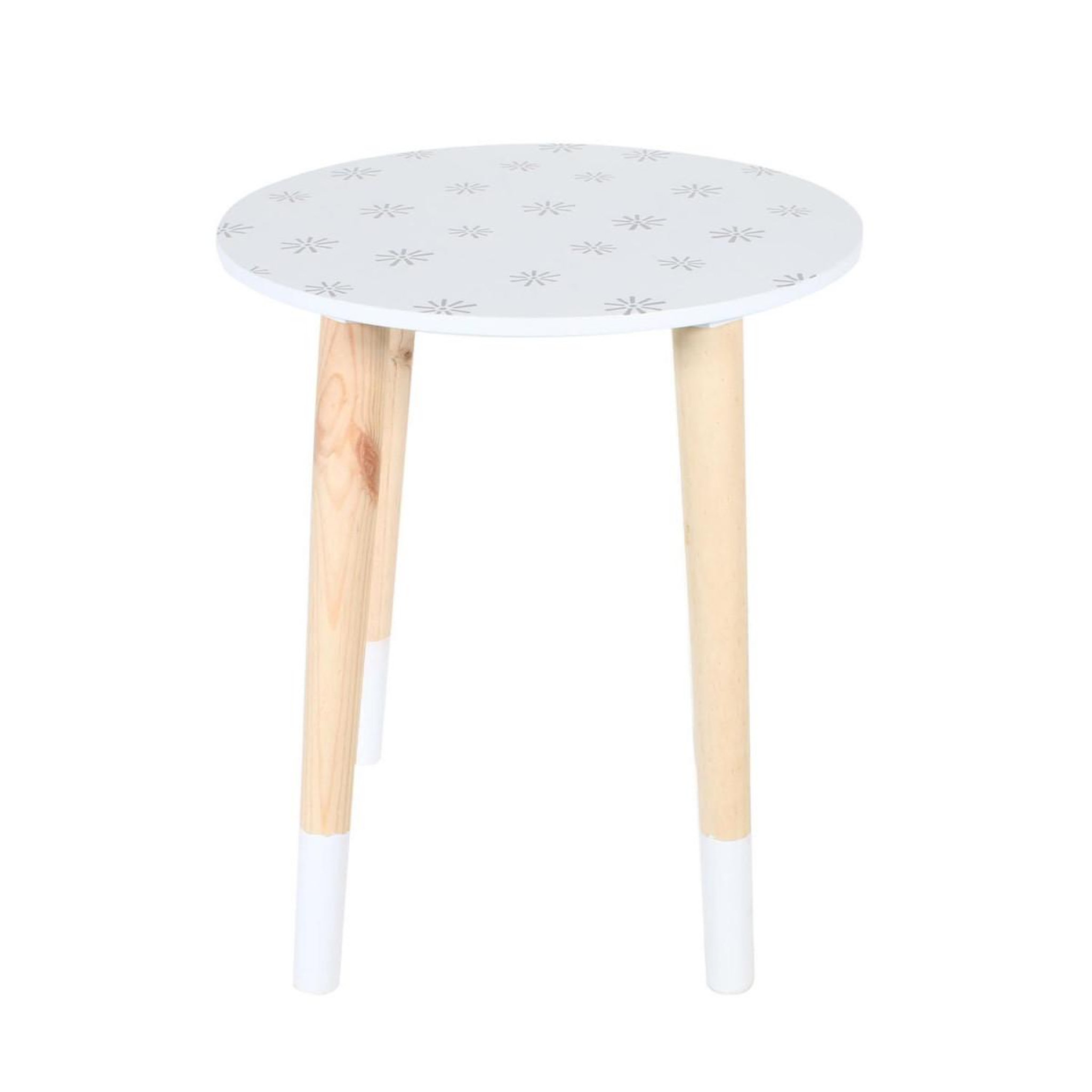 Voir la diapositive 3 : HOME DECO KIDS Lot de 2 tables enfant  flocon  48cm blanc & beige