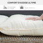 Voir la diapositive 6 : OUTSUNNY Coussin bain de soleil - coussin matelassé chaise longue - dim. 200L x 60l cm - ép. 13 cm - attaches - polyester crème