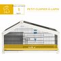 Voir la diapositive 4 : PAWHUT Clapier cage à lapin - niche, plateau déjection, porte et toit ouvrant verrouillables, abreuvoir - acier noir sapin gris blanc