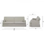 Voir la diapositive 4 : MARKET24 LUZ Canapé convertible - Tissu Beige - L 206 x P 95 x H 81 cm