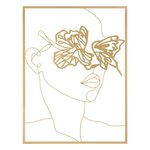 Paris Prix Décoration Murale Encadrée en Métal  Visage  80cm Or