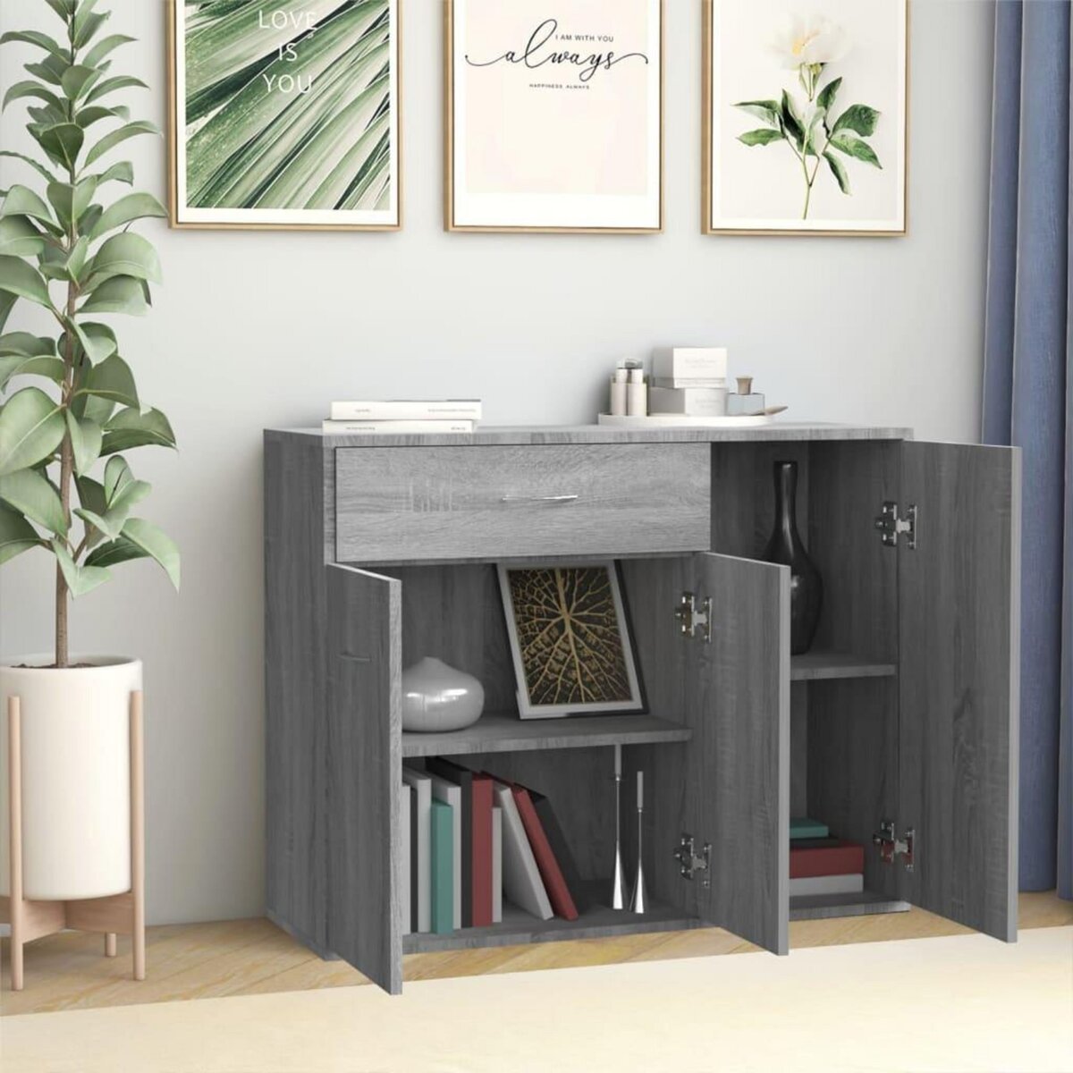 VIDAXL Buffet Sonoma gris 88x30x70 cm Bois d'ingenierie