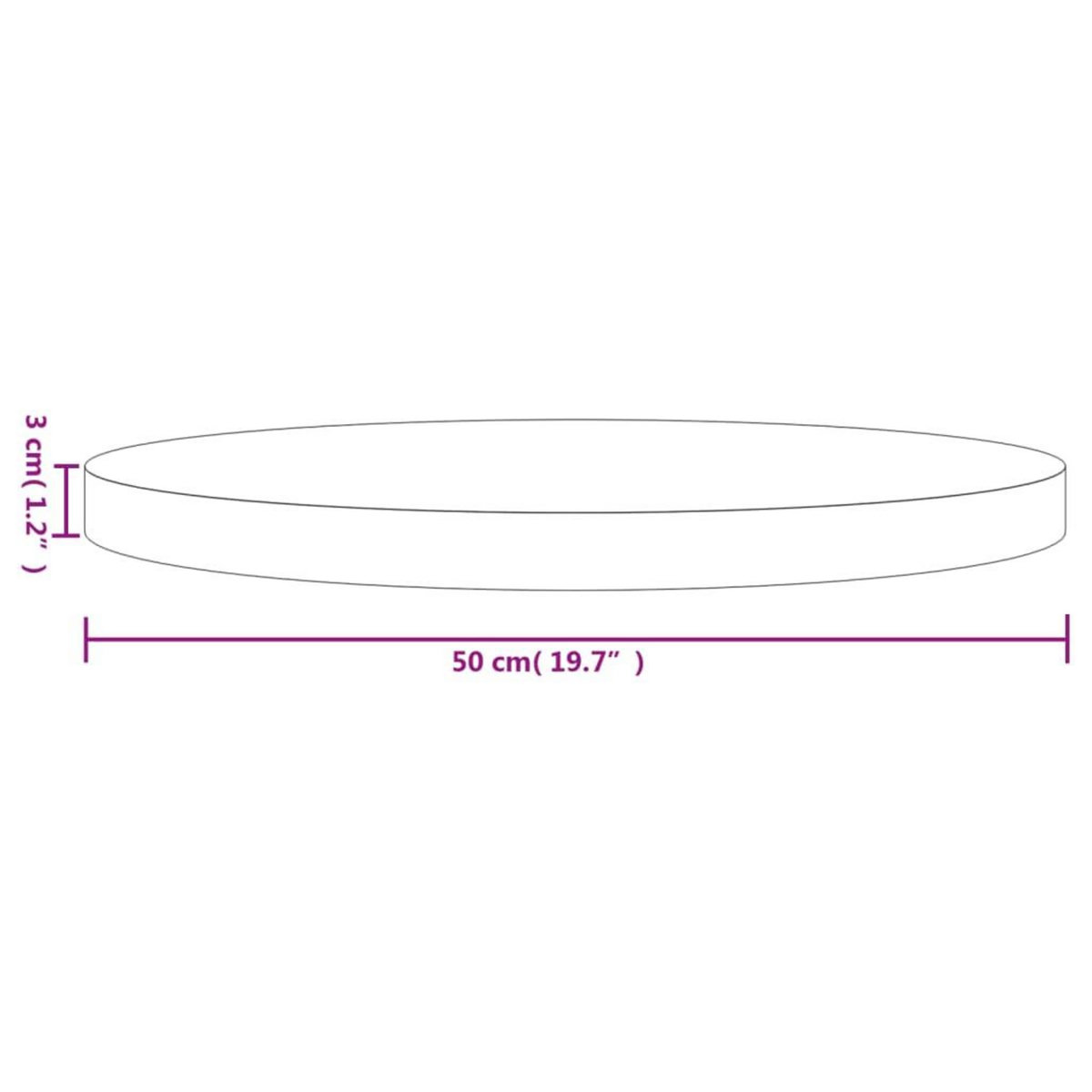 VIDAXL Dessus de table rond blanc Ø50x3 cm bois de pin massif