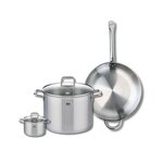 ELO Ensemble de 1 Poêle de cuisson 32 cm et 2 faitouts 12 et 26 cm Elo Profi Citrin