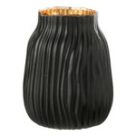 Paris Prix Vase à Rainures en Verre  Louis  20cm Noir