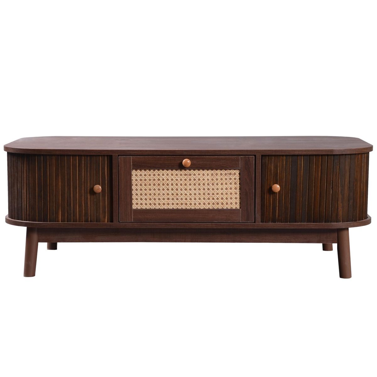 MERAX Table Basse 100 Cm Marron Avec 1 Tiroir