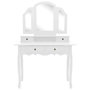Voir la diapositive 3 : VIDAXL Ensemble de coiffeuse et tabouret Blanc 100x40x146 cm Paulownia