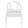 Voir la diapositive 3 : VIDAXL Ensemble de coiffeuse et tabouret Blanc 100x40x146 cm Paulownia