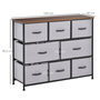 Voir la diapositive 3 : HOMCOM Commode meuble de rangement 8 tiroirs pliables en tissu 100 x 30 x 78,5 cm gris