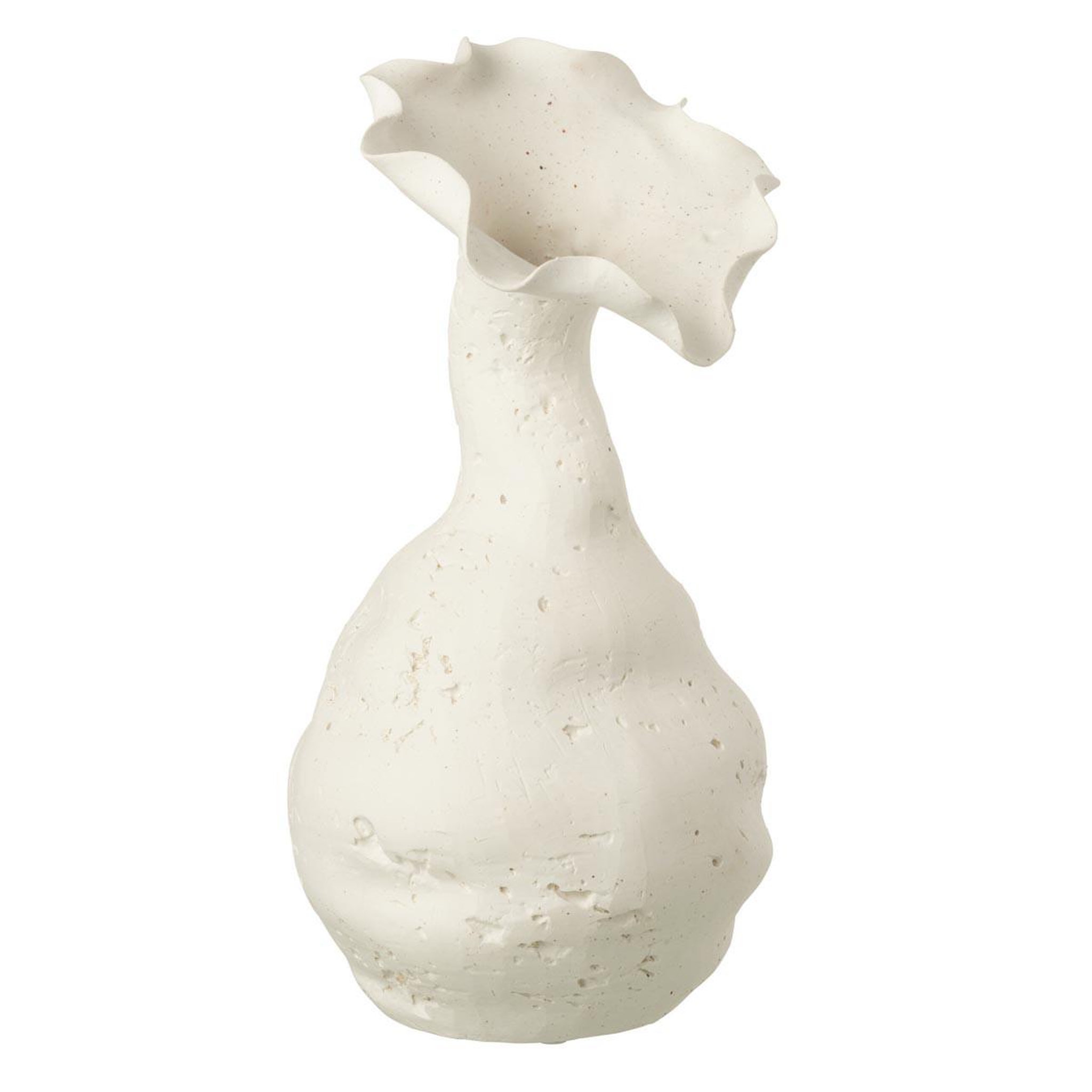 J-LINE Vase déco en céramique  helix  38cm blanc