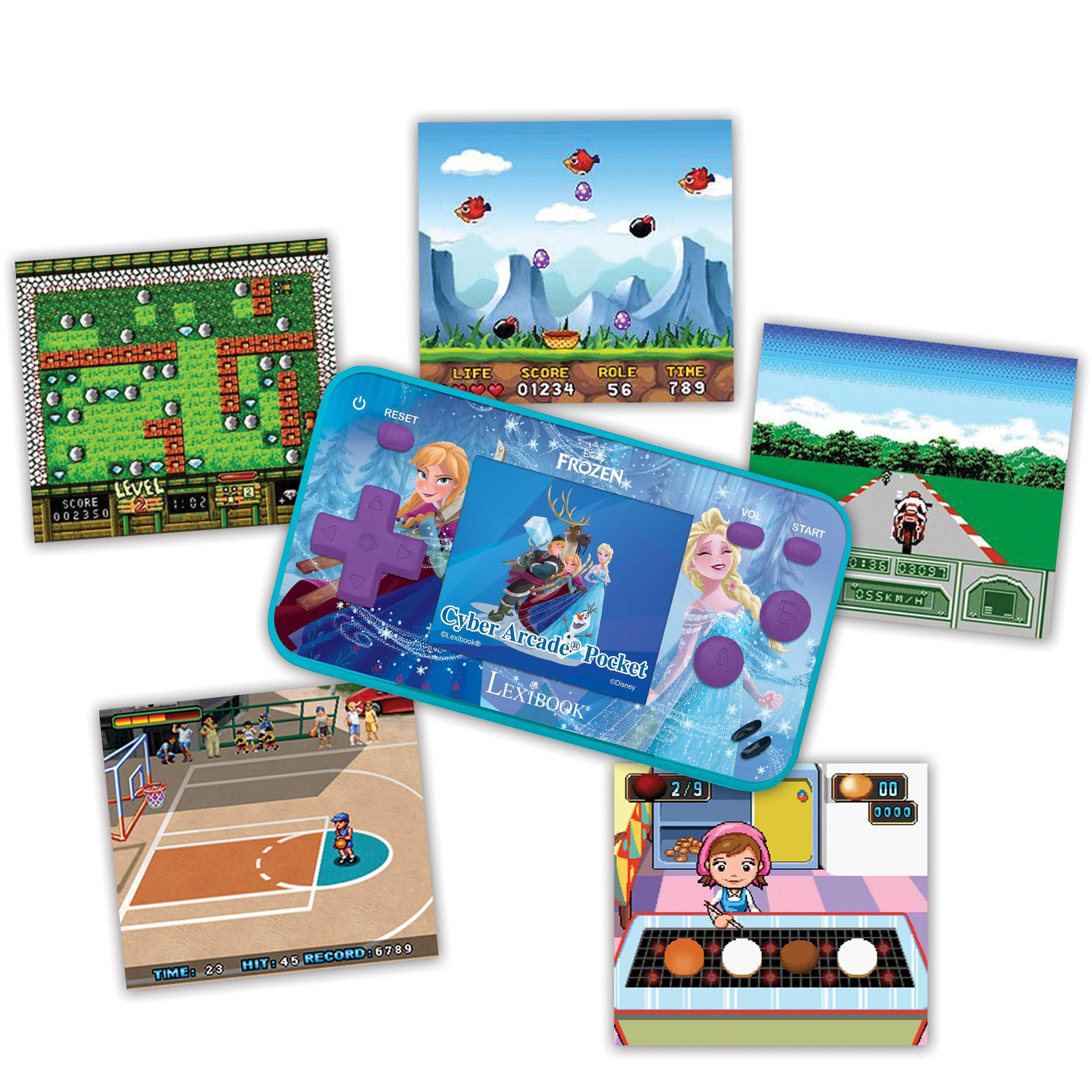 Voir la diapositive 2 : Lexibook Mini Console de jeux portable couleur La reine des neige Cyber Arcade Pocket