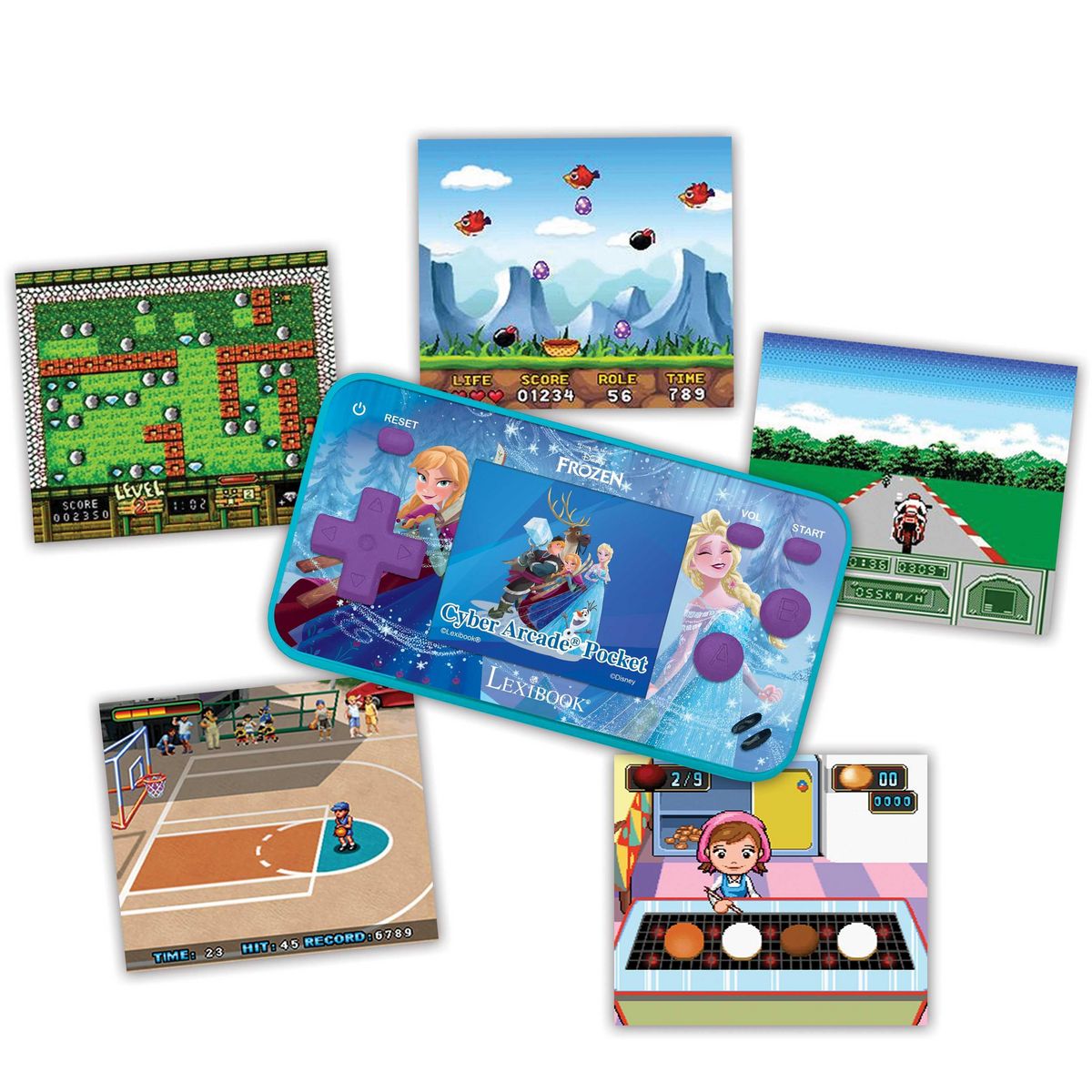 Lexibook Mini Console de jeux portable couleur La reine des neige Cyber Arcade Pocket