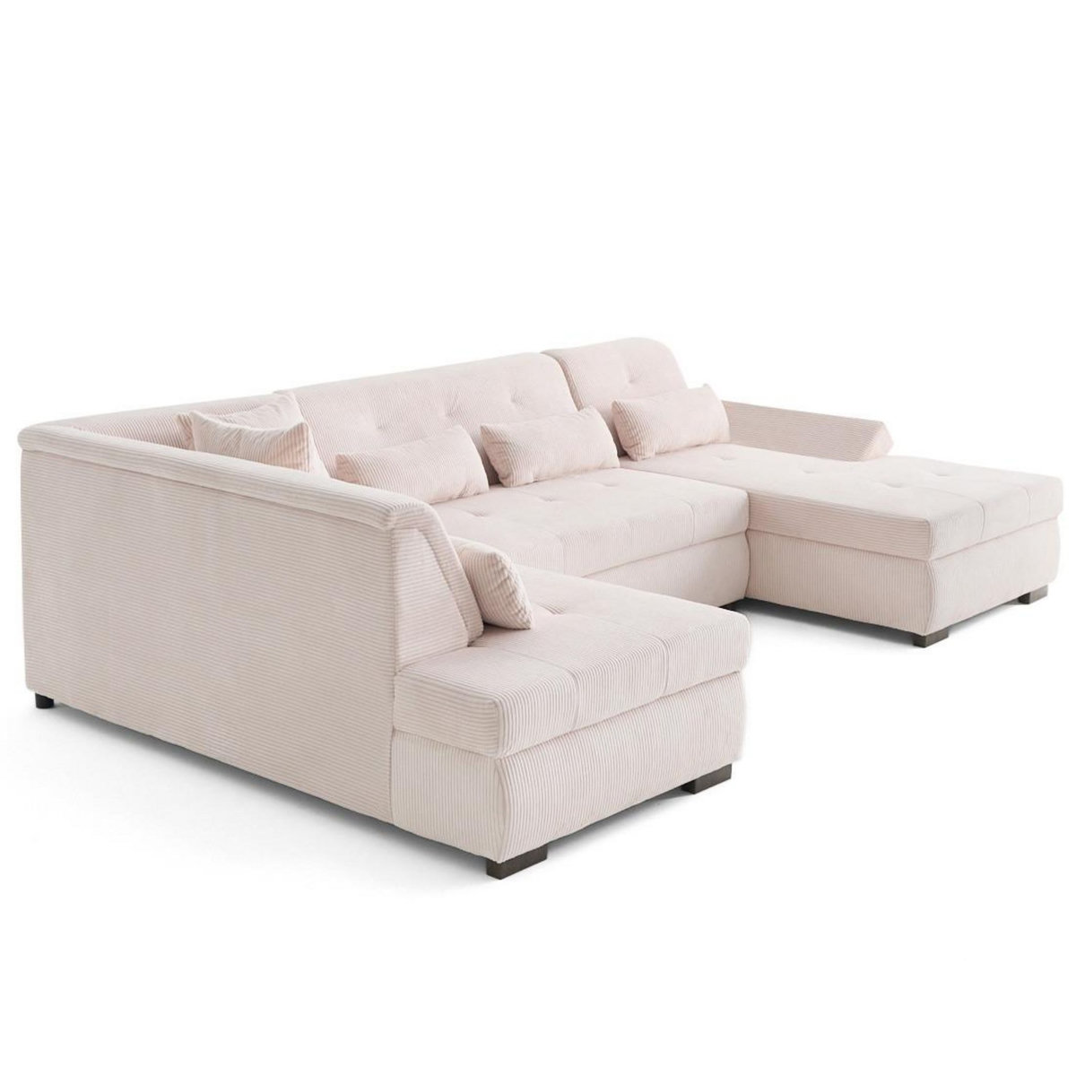 LISA DESIGN Vermont s - canapé panoramique d'angle gauche 7 places en velours côtelé