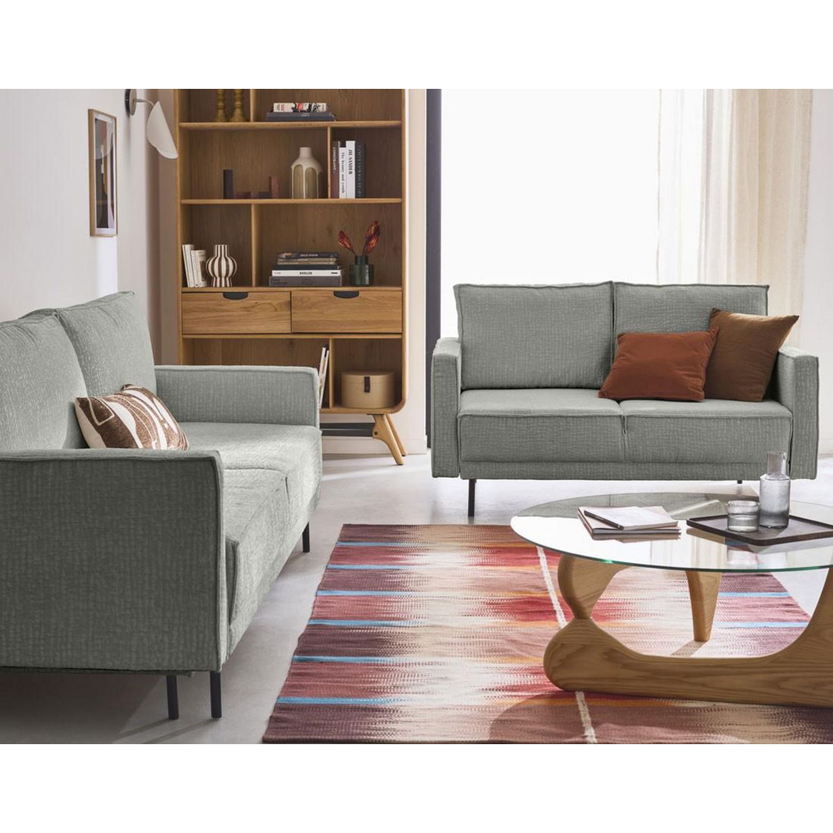 LISA DESIGN Charlie - canapé droit 2 places - en tissu velours relief