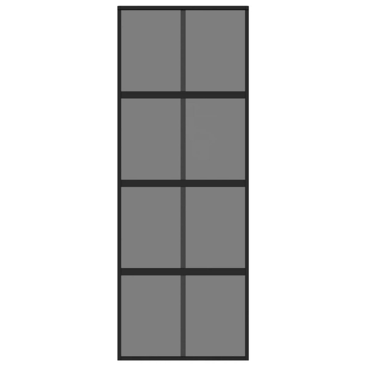 VIDAXL Porte coulissante noir 76x205 cm verre trempe aluminium