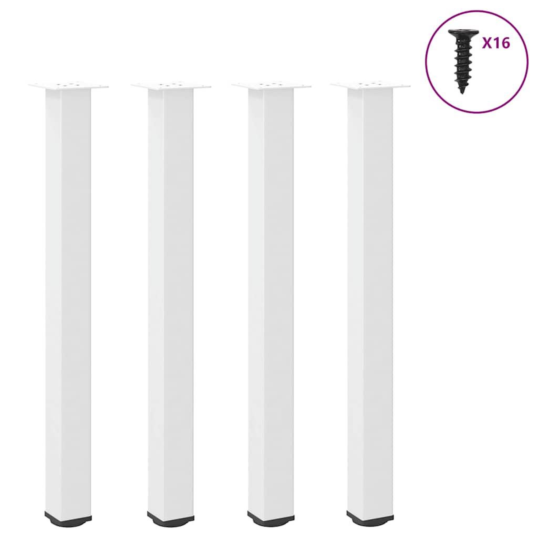 VIDAXL Pieds de table basse blanc 4 pcs 100-102 cm acier