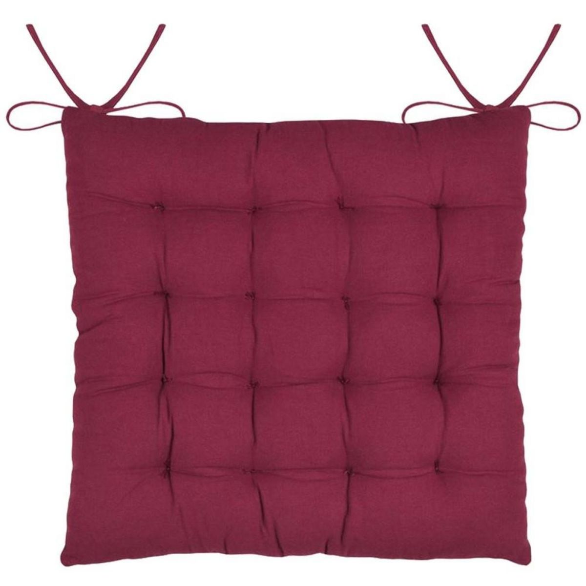 STOF Lot de 4 galettes de chaise à nouettes BIBURY rouge