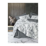 GENERIQUE Parure de lit - 129CTN64857 - 1 housse de couette 220 x 240 cm + 2 taies d'oreiller 60 x 60 cm - Satiné 100% coton - Gris