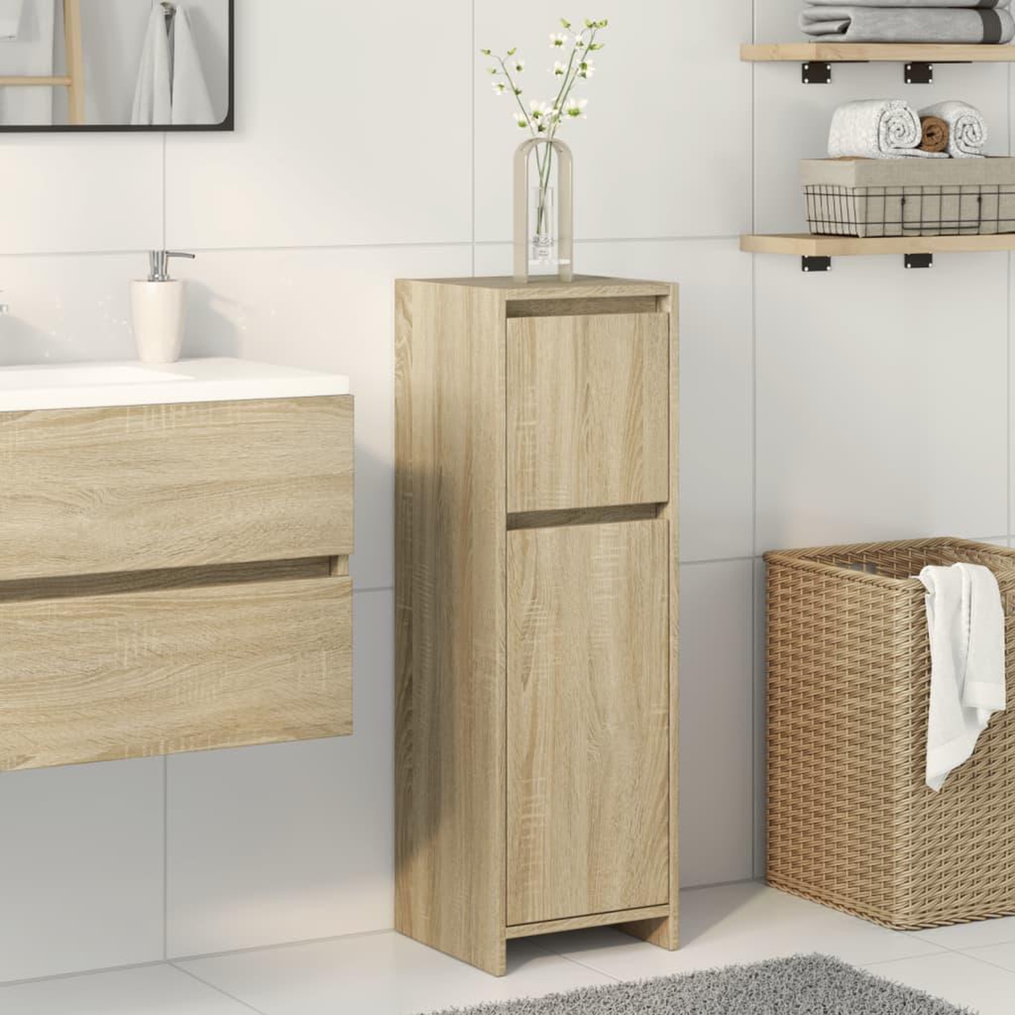 VIDAXL Armoire de salle de bain Chene sonoma 30x30x95 cm Agglomere