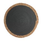 The Home Deco Factory Set de table bord de mer Seagrass - Diam. 38 cm. Coloris disponibles : Gris