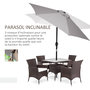 Voir la diapositive 5 : OUTSUNNY Parasol hexagonal inclinable dim. Ø 2,3 x 2,16H m métal polyester haute densité gris