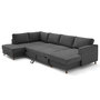Voir la diapositive 2 : LISA DESIGN Jake - canapé panoramique d'angle gauche 7 places convertible avec coffre en tissu velours relief